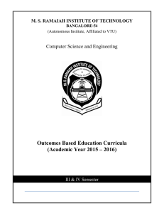 Outcomes Based Education Curricula (Academic Year 2015 – 2016)