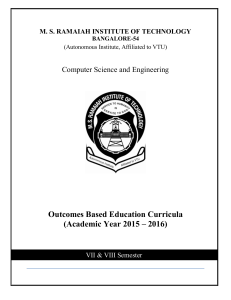 Outcomes Based Education Curricula (Academic Year 2015 – 2016)