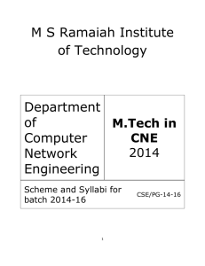 M S Ramaiah Institute of Technology Department of