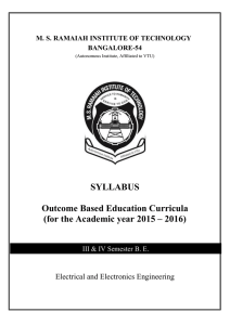 SYLLABUS Outcome Based Education Curricula (for the Academic year 2015 – 2016)