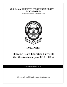 SYLLABUS Outcome Based Education Curricula (for the Academic year 2015 – 2016)