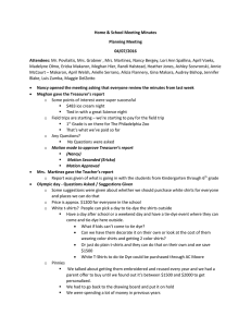 Home &amp; School Meeting Minutes Planning Meeting 04/07/2016 Attendees: