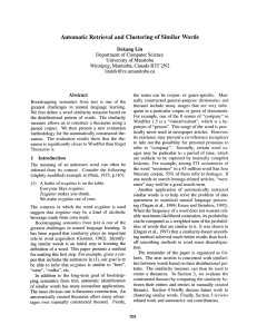 Automatic  Retrieval  and  Clustering  of Similar ... Dekang  Lin