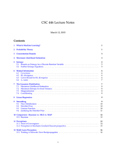 CSC 446 Lecture Notes Contents March 12, 2015