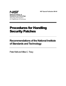 Procedures for Handling Security Patches Recommendations of the National Institute