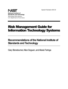 Risk Management Guide for Information Technology Systems Standards and Technology