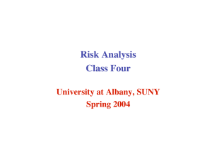 Risk Analysis Class Four University at Albany, SUNY Spring 2004