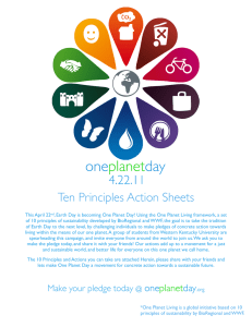 Ten Principles Action Sheets