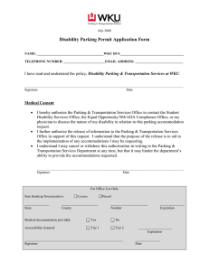 Disability Parking Permit Application Form