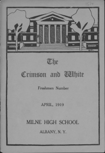 MILNE HIGH SCHOOL Freshmen Number APRIL, 1919