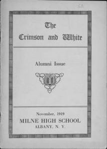 ®he Crtmston anb White I Alumni Issue MILNE HIGH SCHOOL