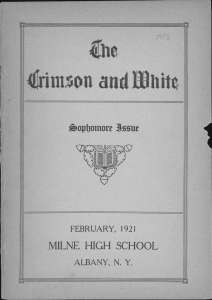 MILNE HIGH SCHOOL t l i e M^nt FEBRUARY, 1921