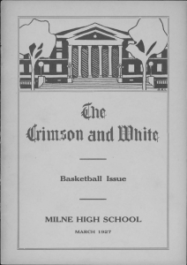 Cue &lt;li1mj5on and BJliite Basketball Issue MILNE HIGH SCHOOL