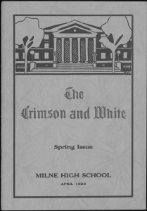 Spring Issue MILNE HIGH SCHOOL t . APRIL  1 9 2 S