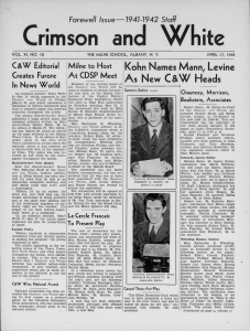Crimson and White Farewell Issue 1941-1942 Staff C&amp;W Editorial
