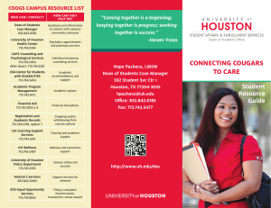 COOGS CAMPUS RESOURCE LIST “Coming together is a beginning; together is success.”