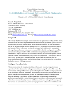 PADM6180, Political and Economic Environment of Public Administration Fall 2015