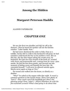 Among the Hidden Margaret Peterson Haddix CHAPTER ONE