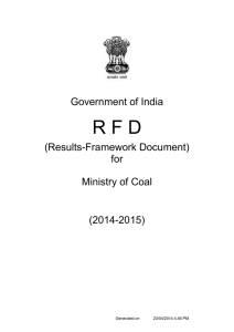 R F D Government of India (Results-Framework Document) for