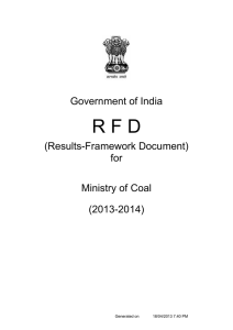 R F D Government of India (Results-Framework Document) for