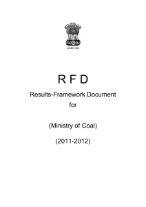 R F D Results-Framework Document for (Ministry of Coal)