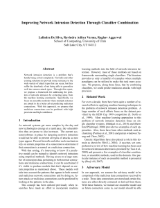 Improving Network Intrusion Detection Through Classifier Combination Abstract