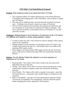 CFO Sink’s Cat Fund Reform Proposal