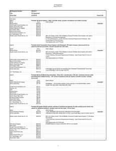 AV Equipment Bid # 2016-011 Line Items Name