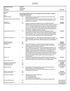 AV Materials Bid # 2015-052 Line Items Note to Buyer