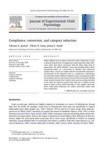 Journal of Experimental Child Psychology Compliance, conversion, and category induction Vikram K. Jaswal