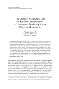The Effect of Vocabulary Size on Toddlers’ Receptiveness to Unexpected Testimony About