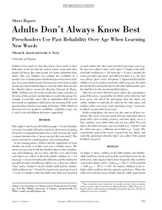 Adults Don’t Always Know Best New Words Short Report