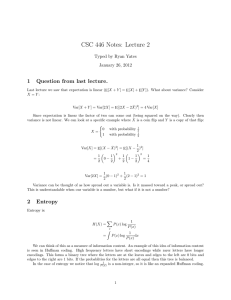 CSC 446 Notes: Lecture 2 1 Question from last lecture.