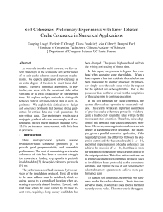 Soft Coherence: Preliminary Experiments with Error-Tolerant Cache Coherence in Numerical Applications