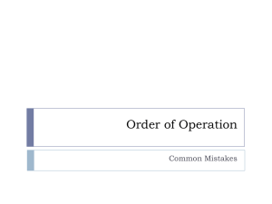 Order of Operation Common Mistakes