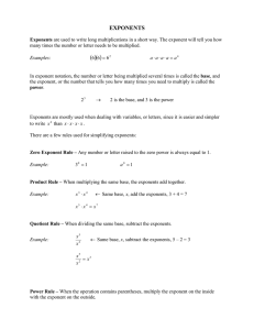 ( )( ) EXPONENTS