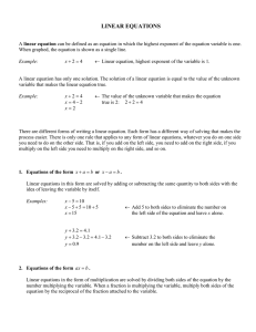 LINEAR EQUATIONS