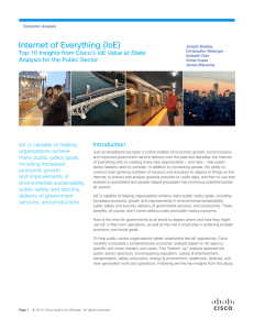 Internet of Everything (IoE) Value at Stake Analysis for the Public Sector Introduction