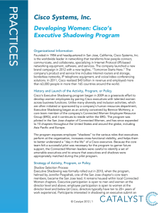 Cisco Systems, Inc. Developing Women: Cisco’s Executive Shadowing Program