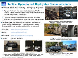 Tactical Operations &amp; Deployable Communications