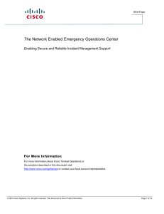 The Network Enabled Emergency Operations Center  For More Information