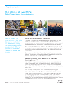 The Internet of Everything Global Private Sector Economic Analysis Value at Stake