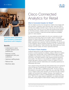 Cisco Connected Analytics for Retail At-a-Glance What Is Connected Analytics for Retail?