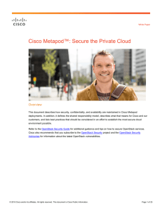 Cisco Metapod™: Secure the Private Cloud Overview