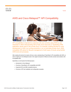 AWS and Cisco Metapod™ API Compatibility