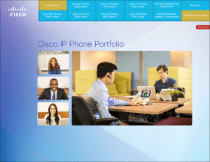IP Endpoint Multimedia Cisco IP Phones Summary Introduction