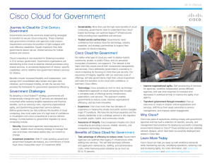 Cisco Cloud for Government Journey to Cloud for 21st Century At-A-Glance
