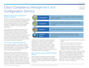 Cisco Compliance Management and Configuration Service Manage Change and Compliance in Dynamic Networks