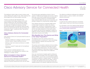 Cisco Advisory Service for Connected Health At-A-Glance