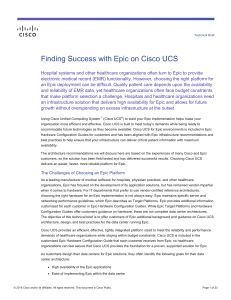 Finding Success with Epic on Cisco UCS